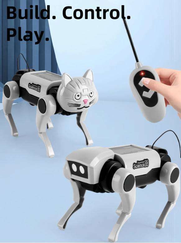 DIY Mechanical Robot Dog and Cat Kit Remote Control Walking Toy