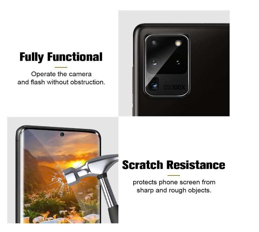 Galaxy S20 Ultra Tempered Glass Screen Protector - Black