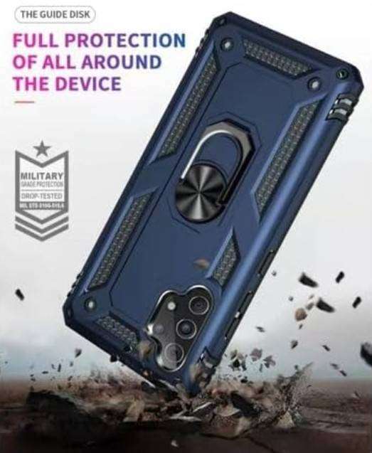 Navy Blue - Ring Stand Armor Phone Case For Samsung A72 or A52