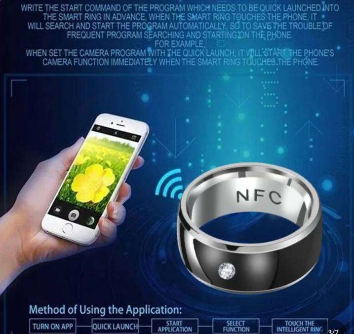 NFC Ring - Size 13 - Black & Silver