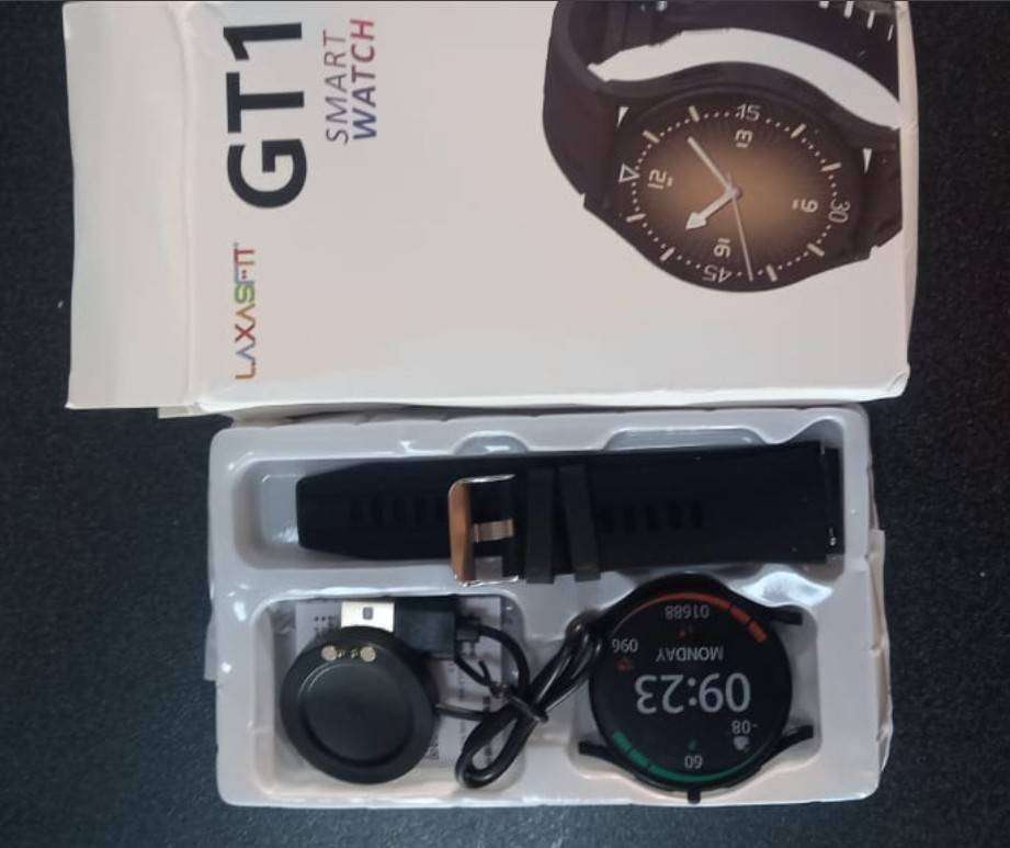 GT1 Smart Watch with Magnetic Charger -  Black
