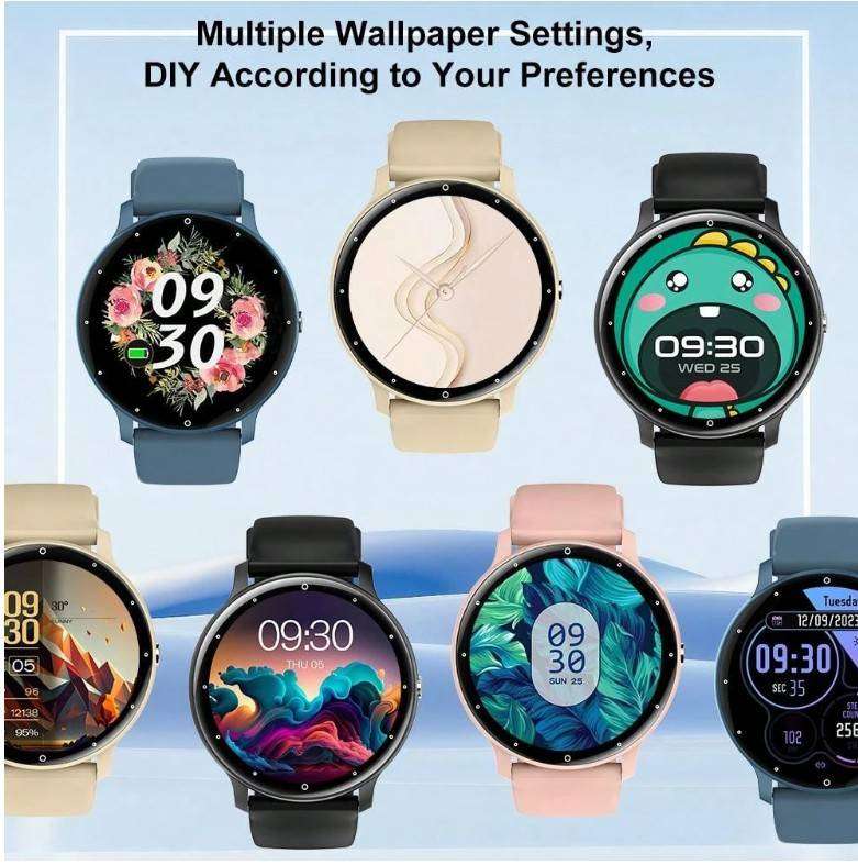 GT1 Smart Watch with Magnetic Charger -  Black