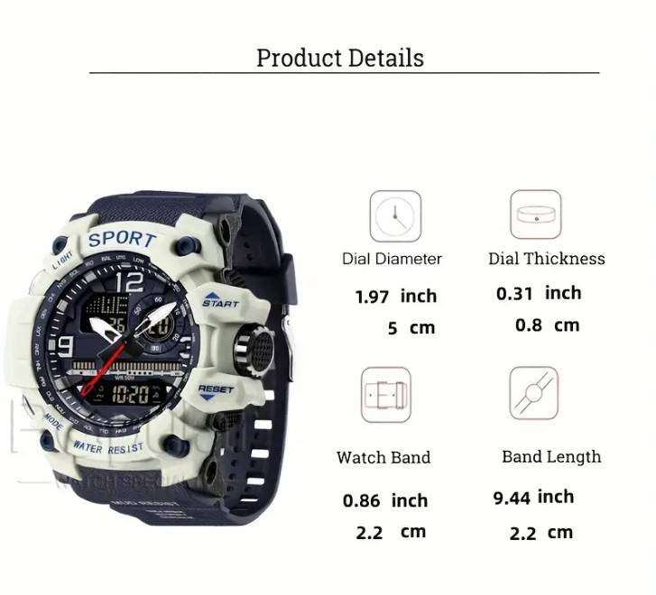 Men Military Digital Watch - Black