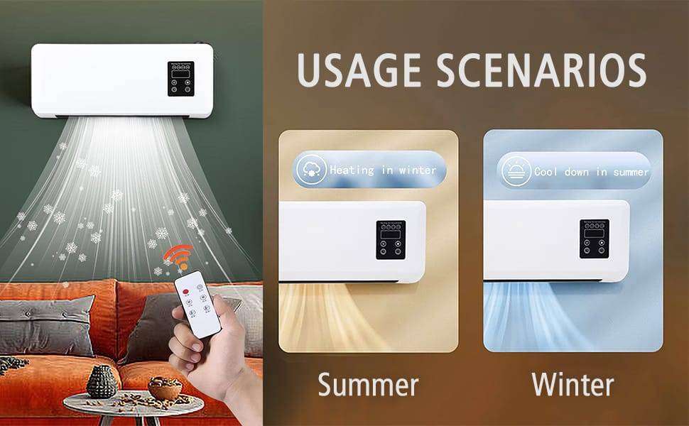 Wall Mounted Desktop 2in1 Electric Heater Air Conditioner