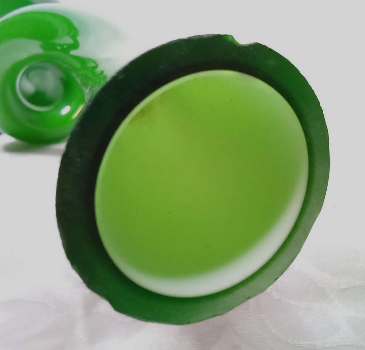 Stunning vintage pair of Green Swing Vases by Britt Bonnesen for Normann Copenhagen