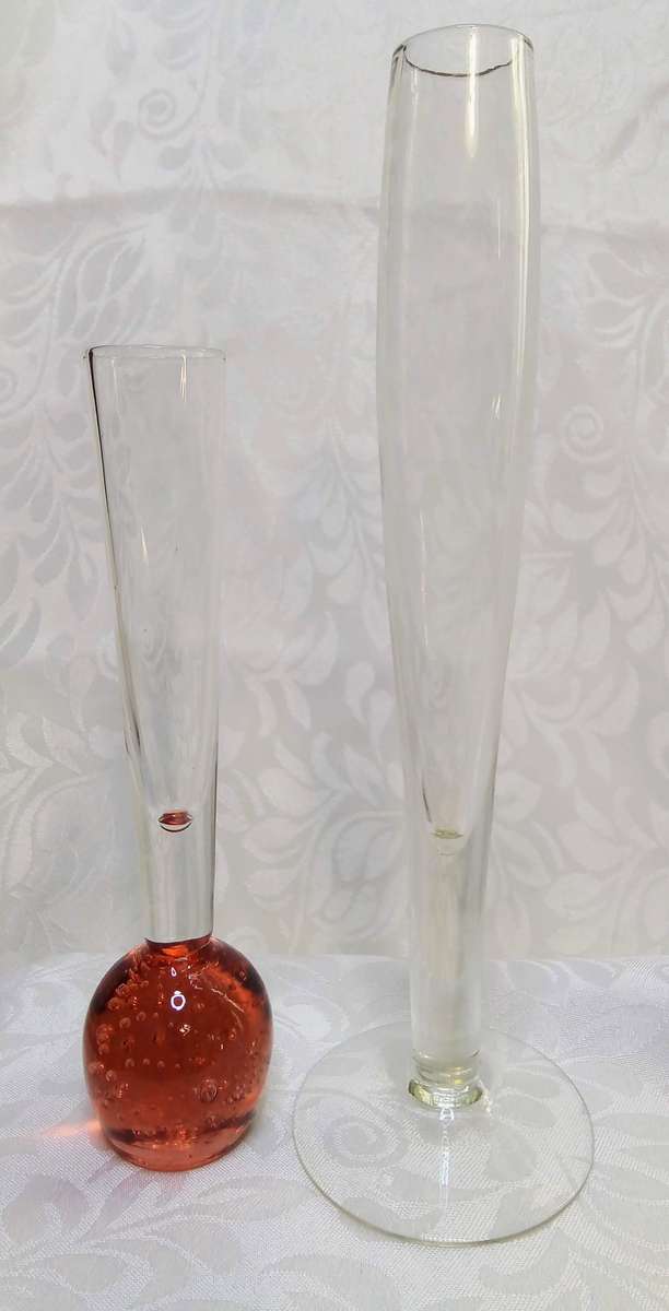 Two gorgeous small vintage glass vases