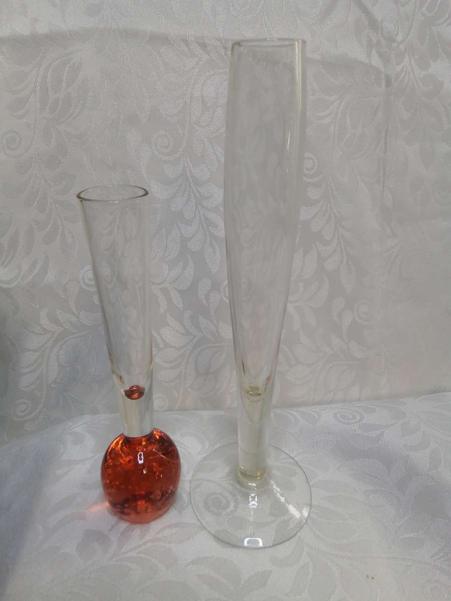 Two gorgeous small vintage glass vases
