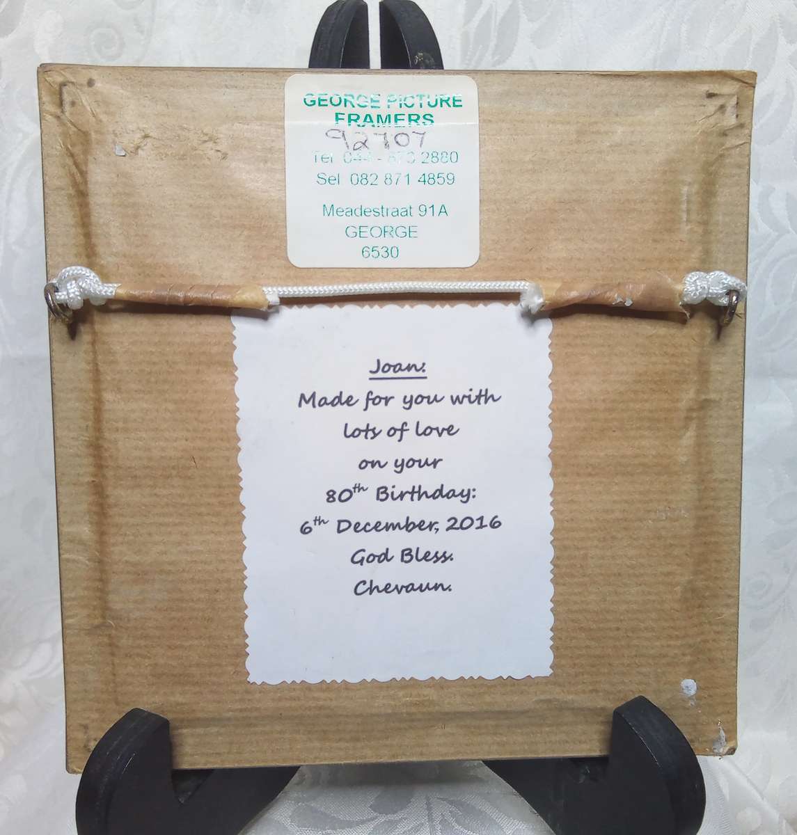 A gorgeous framed miniature embroidery