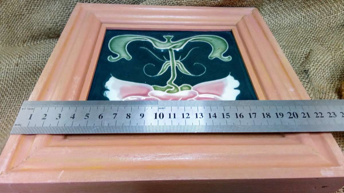 Stunning set of framed art nouveau style tiles