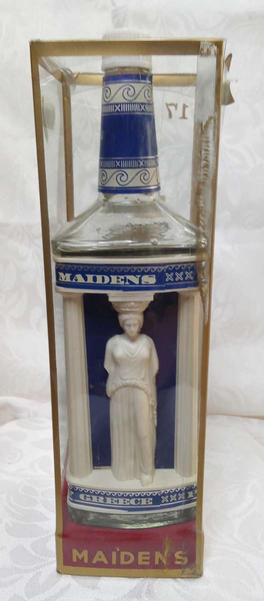 Vintage Greek Maidens ouzounis bottle
