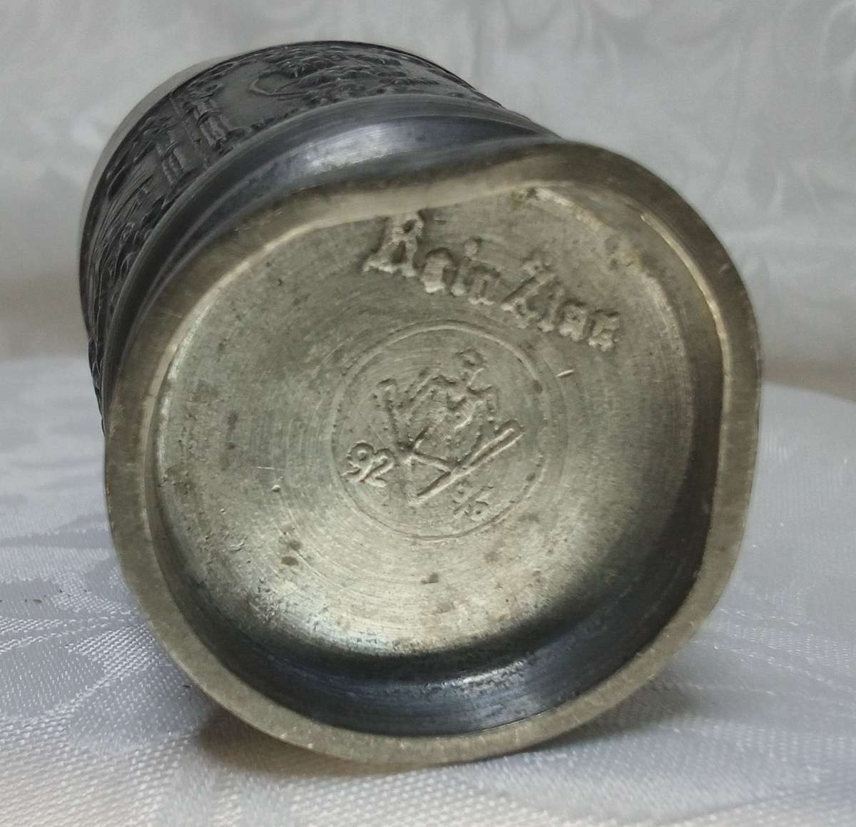 Vintage German REIN ZINN pewter cup, in well used condition