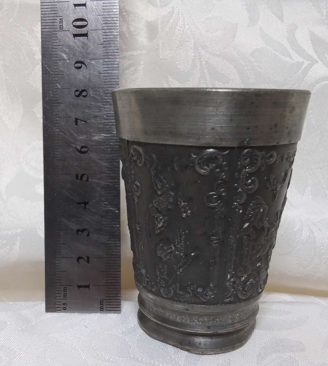 Vintage German REIN ZINN pewter cup, in well used condition