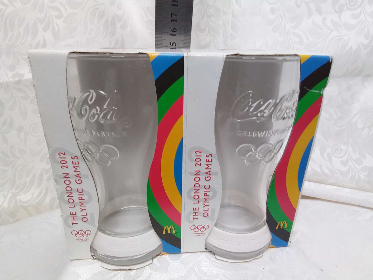 Collectable Coca-Cola drinking glasses - White band - Olympics 2012 (Europe)