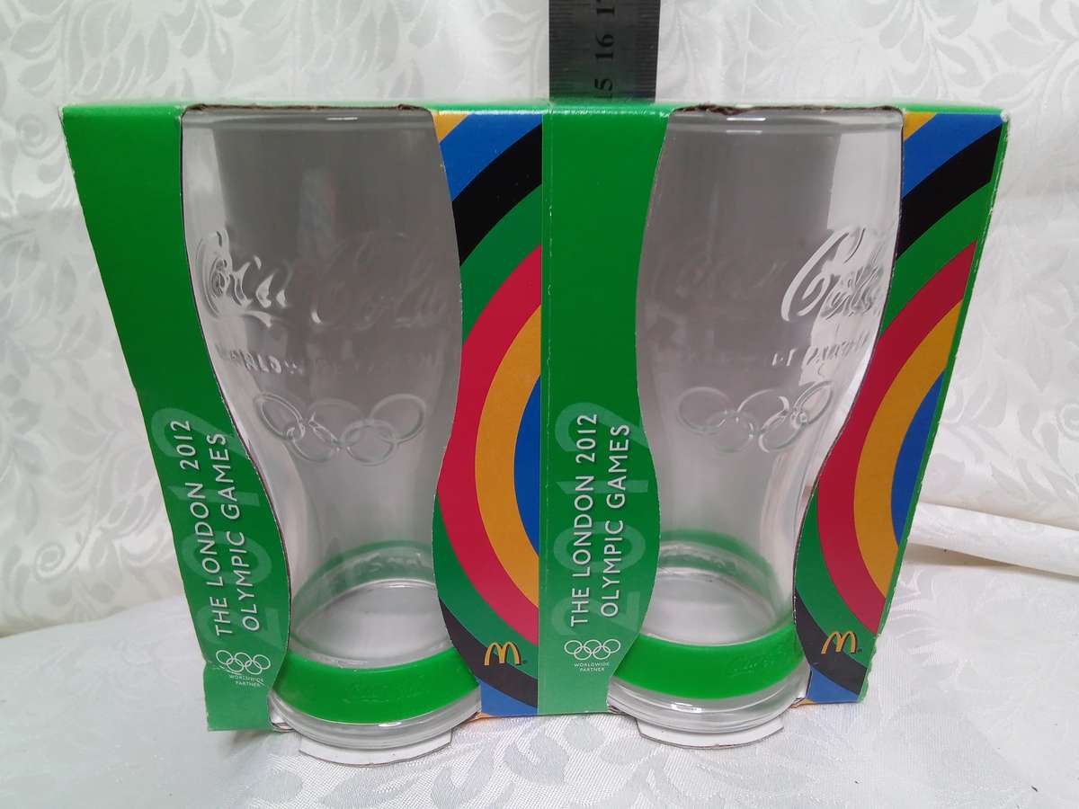 Collectable Coca-Cola drinking glasses - Green band - Olympics 2012 (Europe)