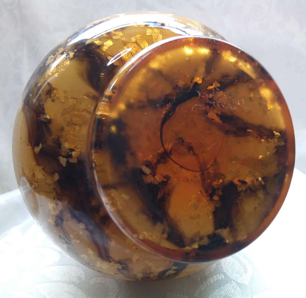 Stunning Murrhina Aventurine Antique Spangle art glass Gourd vase