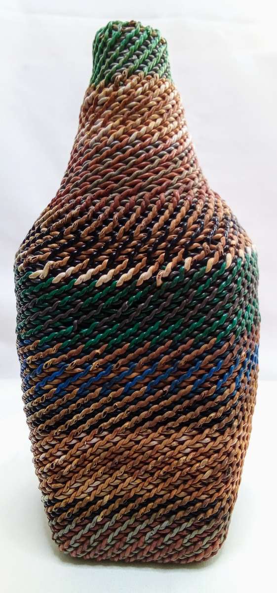 Lovely vintage woven wire bottle