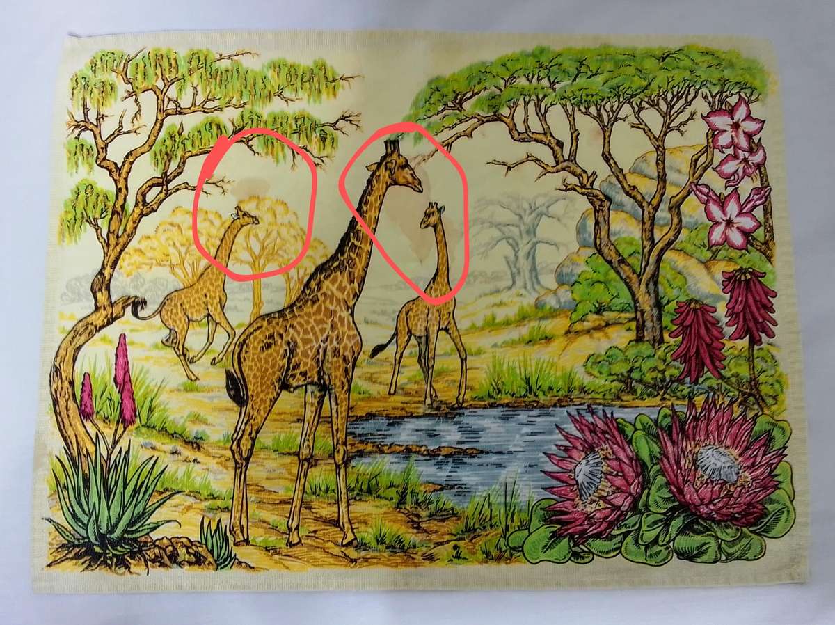 Four vintage Kruger park fabric place mats