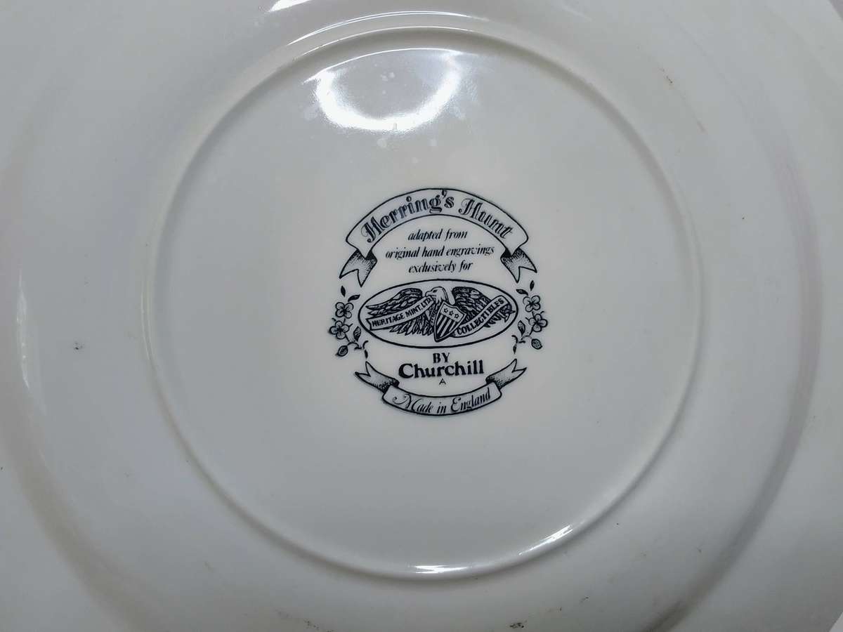 Set of 4 vintage decorative plates by Churchill - Hunting Scenes by J F Herring