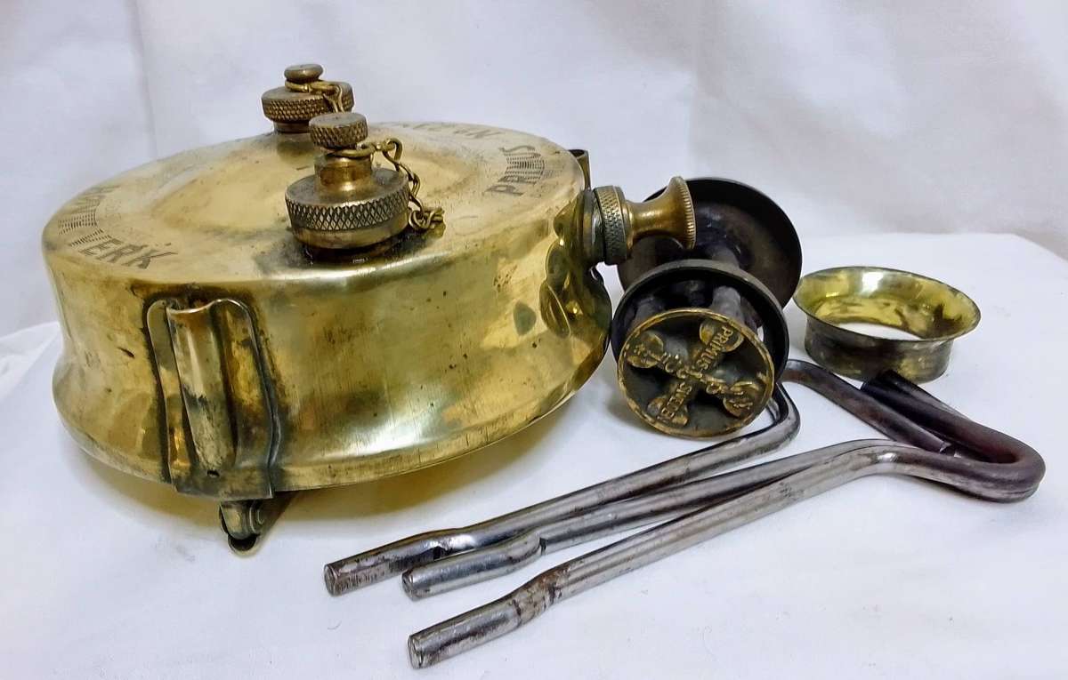 Vintage Primus camp stove in original tin