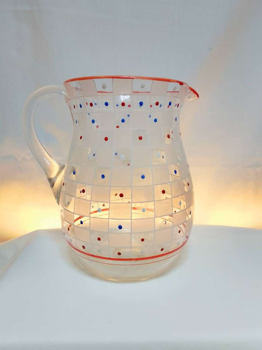 Beautiful mid century glass pitcher
