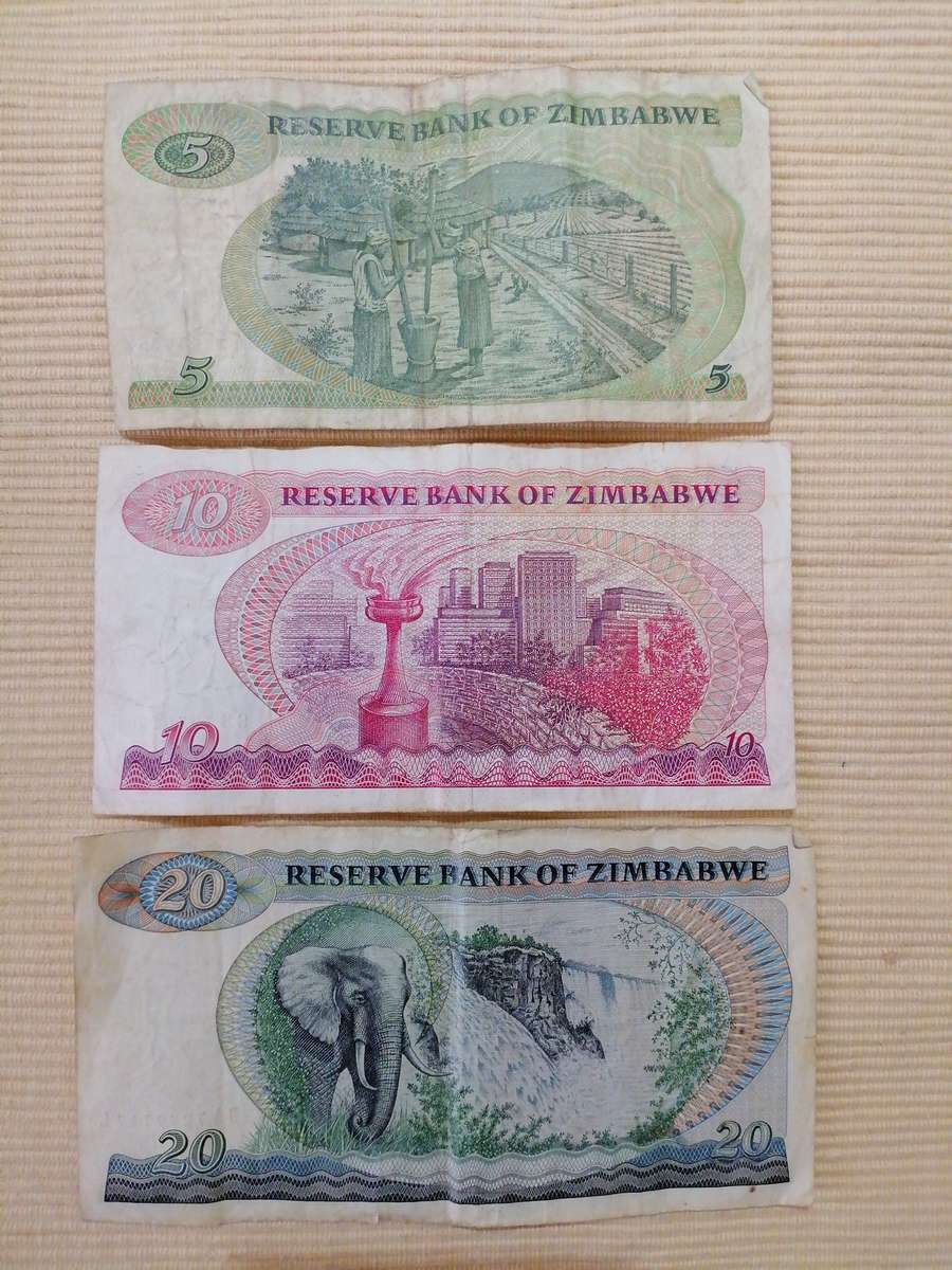 Zimbabwe Dollars 1983 - Bird Watermark