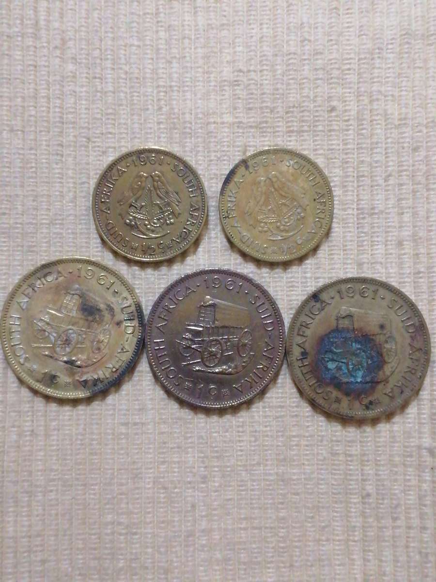 South Africa 1961 - 1c and 1/2c coin