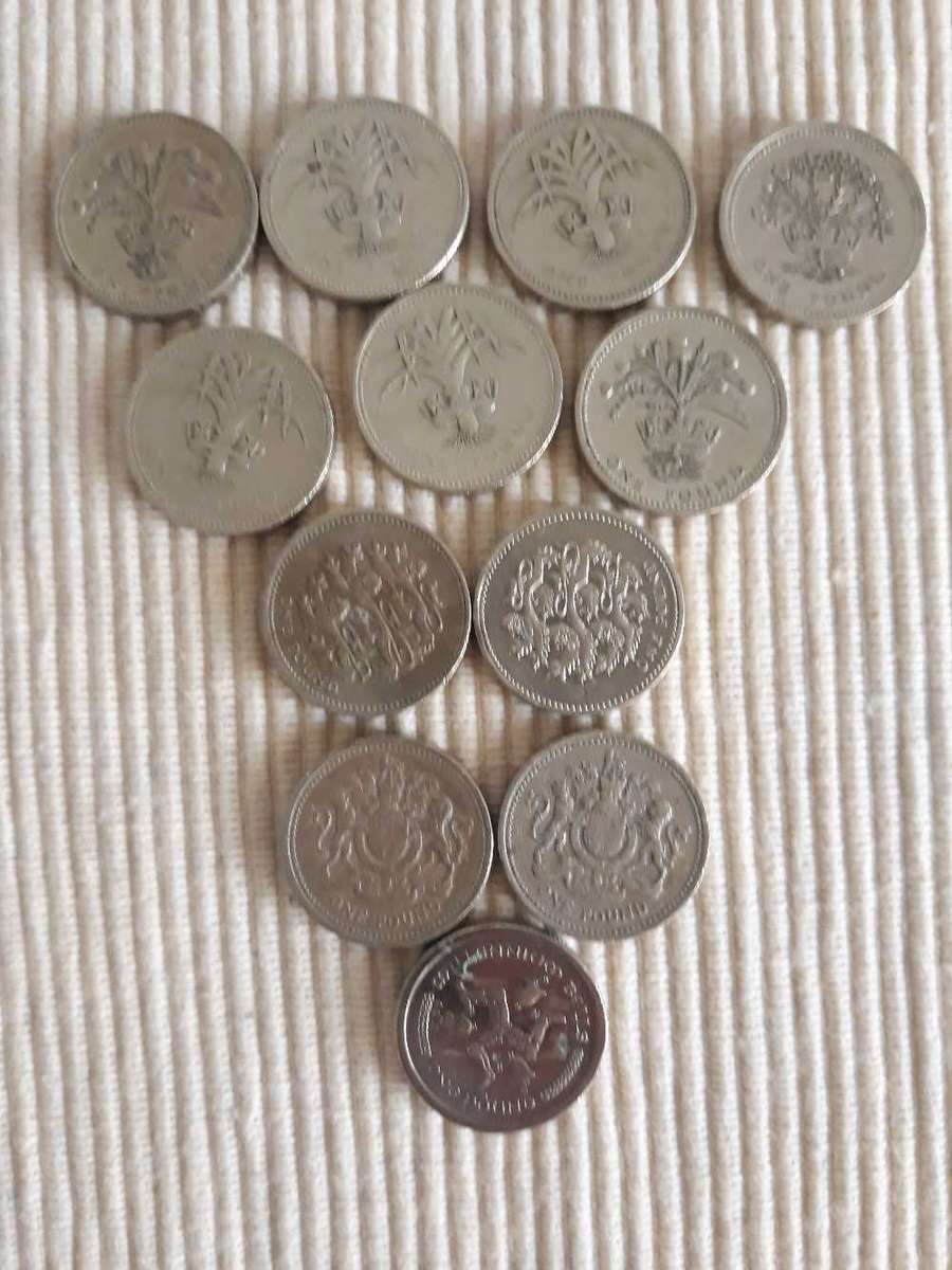 UK Pounds- 1 Pound, 2 Pounds