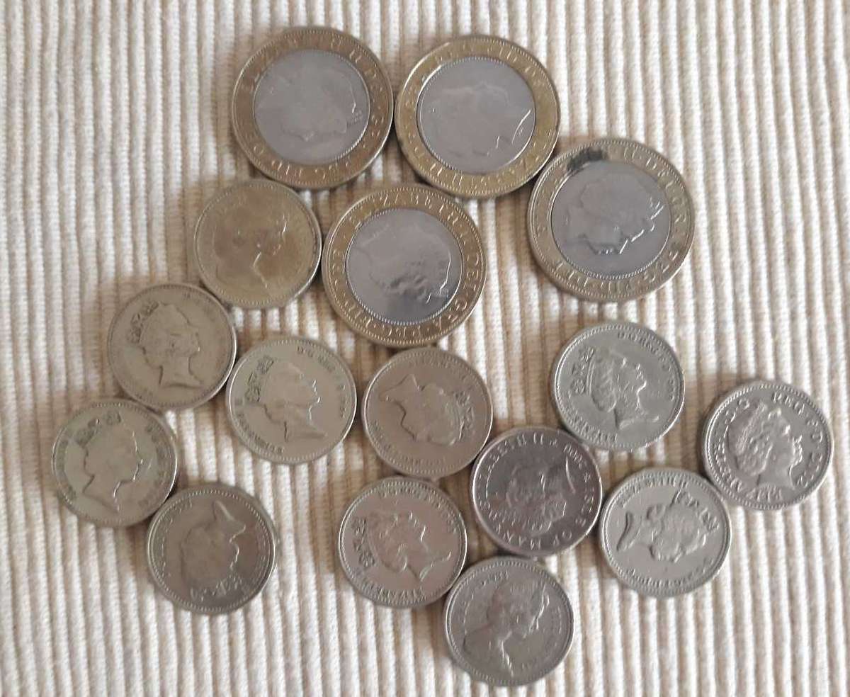 UK Pounds- 1 Pound, 2 Pounds