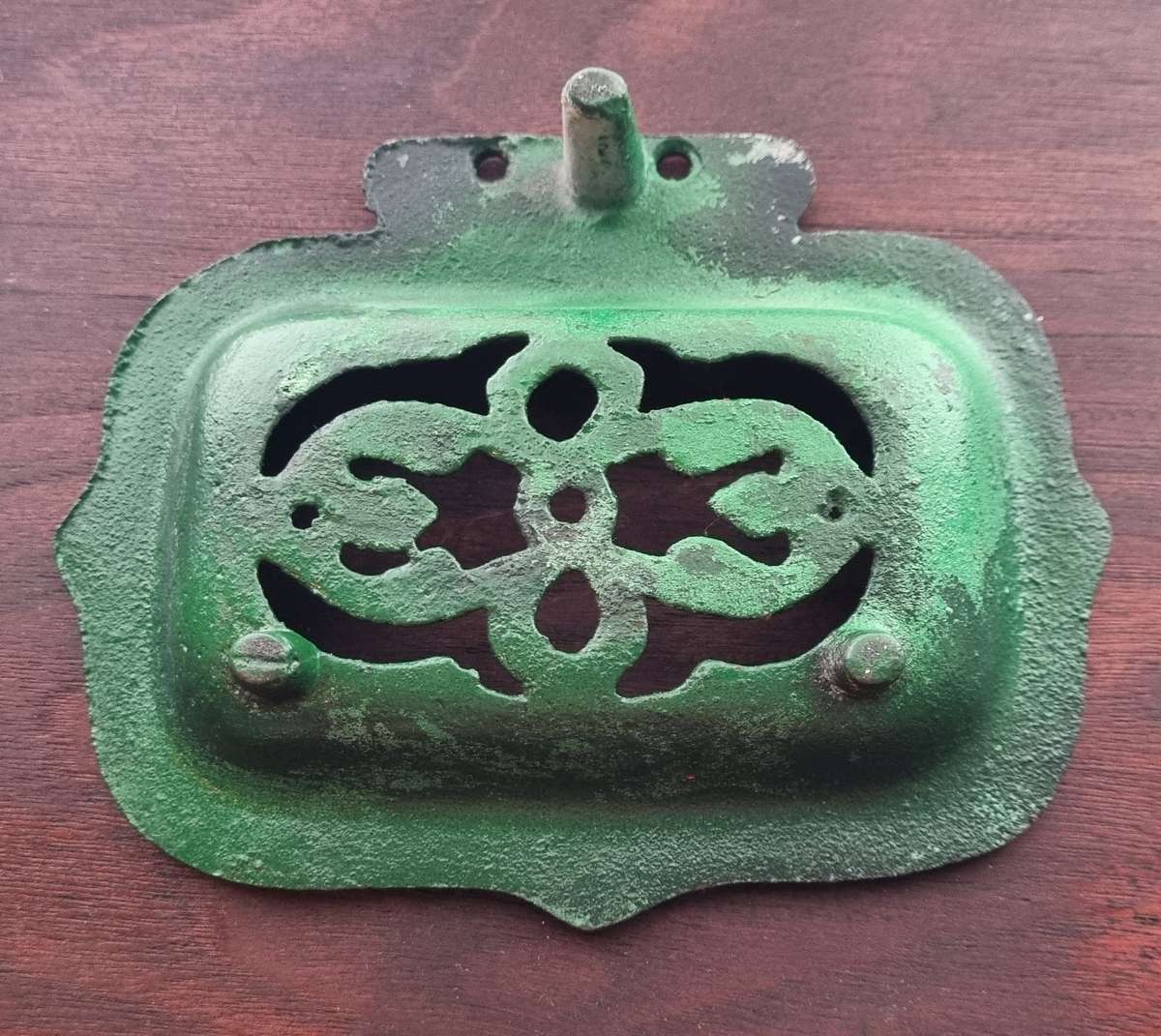 Green Ornate Cast Iron Soap Dish