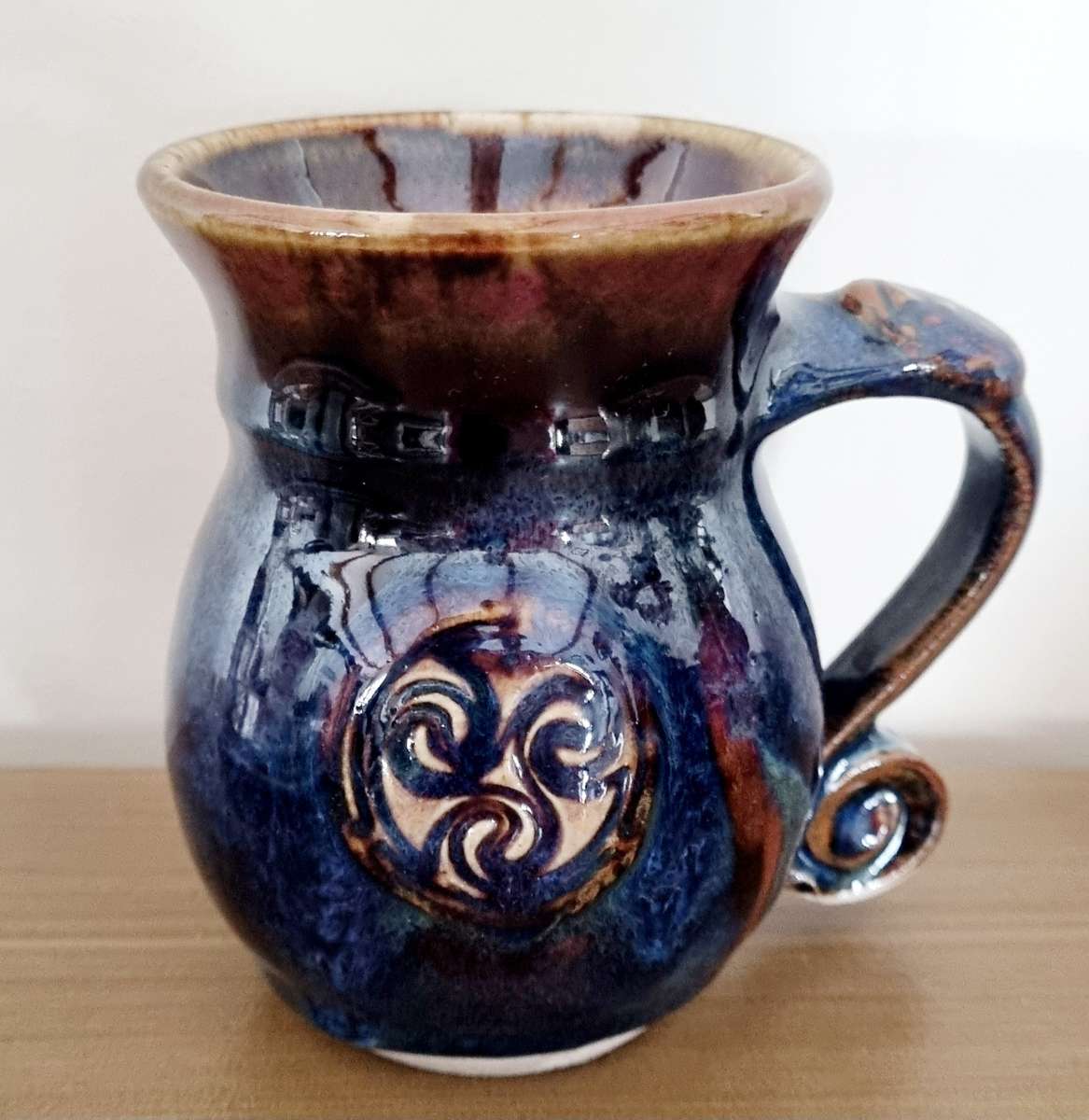 COLM DE RIS Irish Pottery Colbat Blue Mug