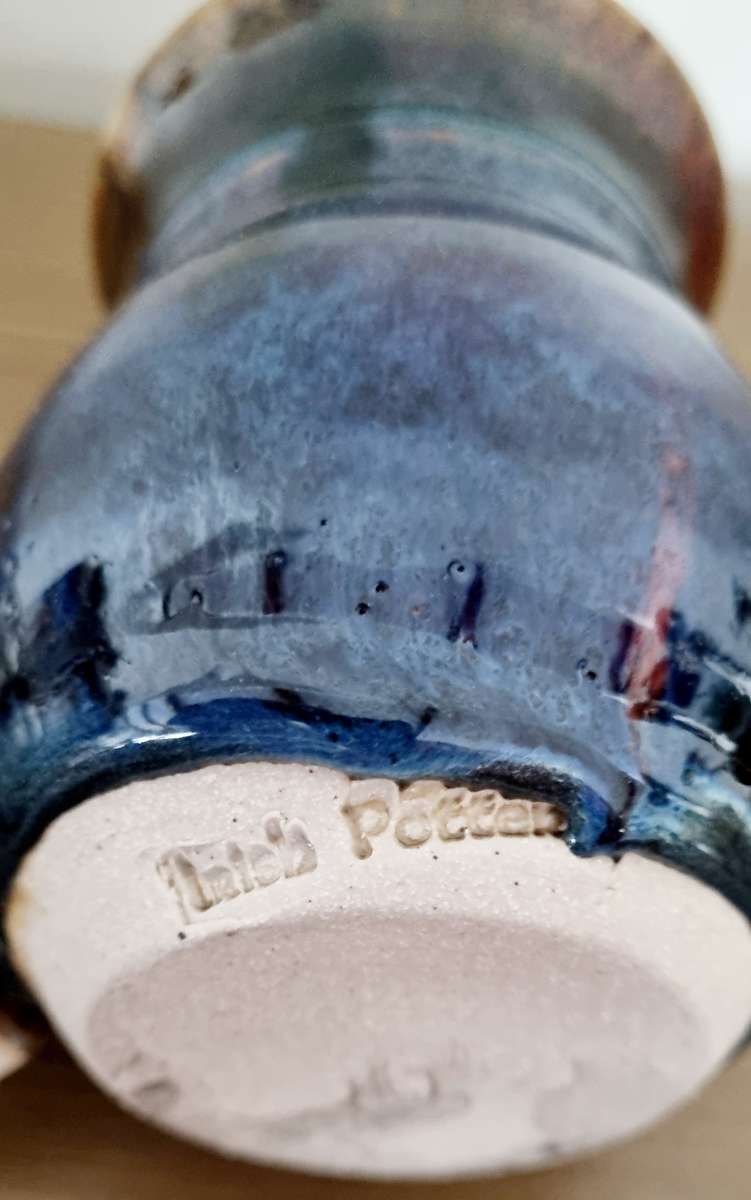 COLM DE RIS Irish Pottery Colbat Blue Mug