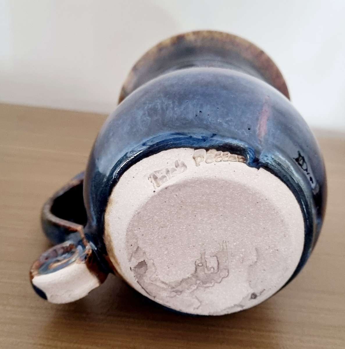 COLM DE RIS Irish Pottery Colbat Blue Mug