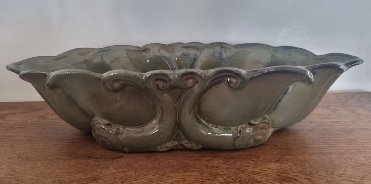 Larger Royal Haeger - USA Olive Green Ceramic Vase/Bowl