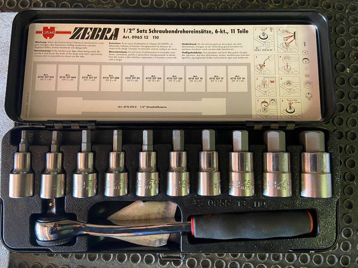 1/2" bit hexagon socket insert - 11 pieces