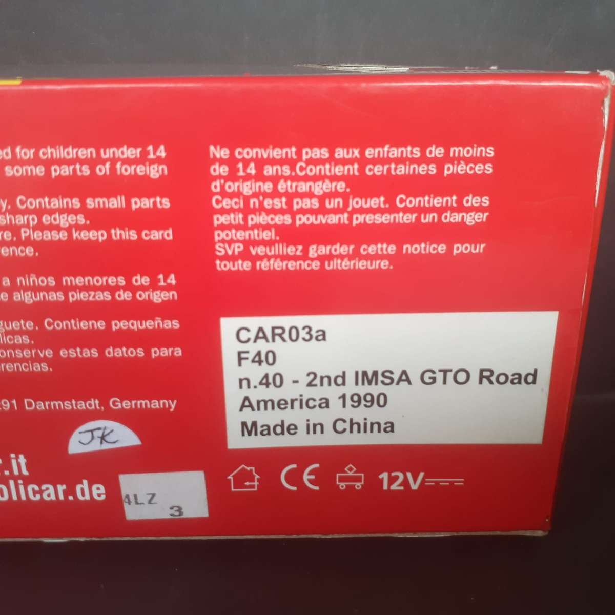 Policar CAR03a Ferrari F40 IMSA GTO Road America 1990 Boxed