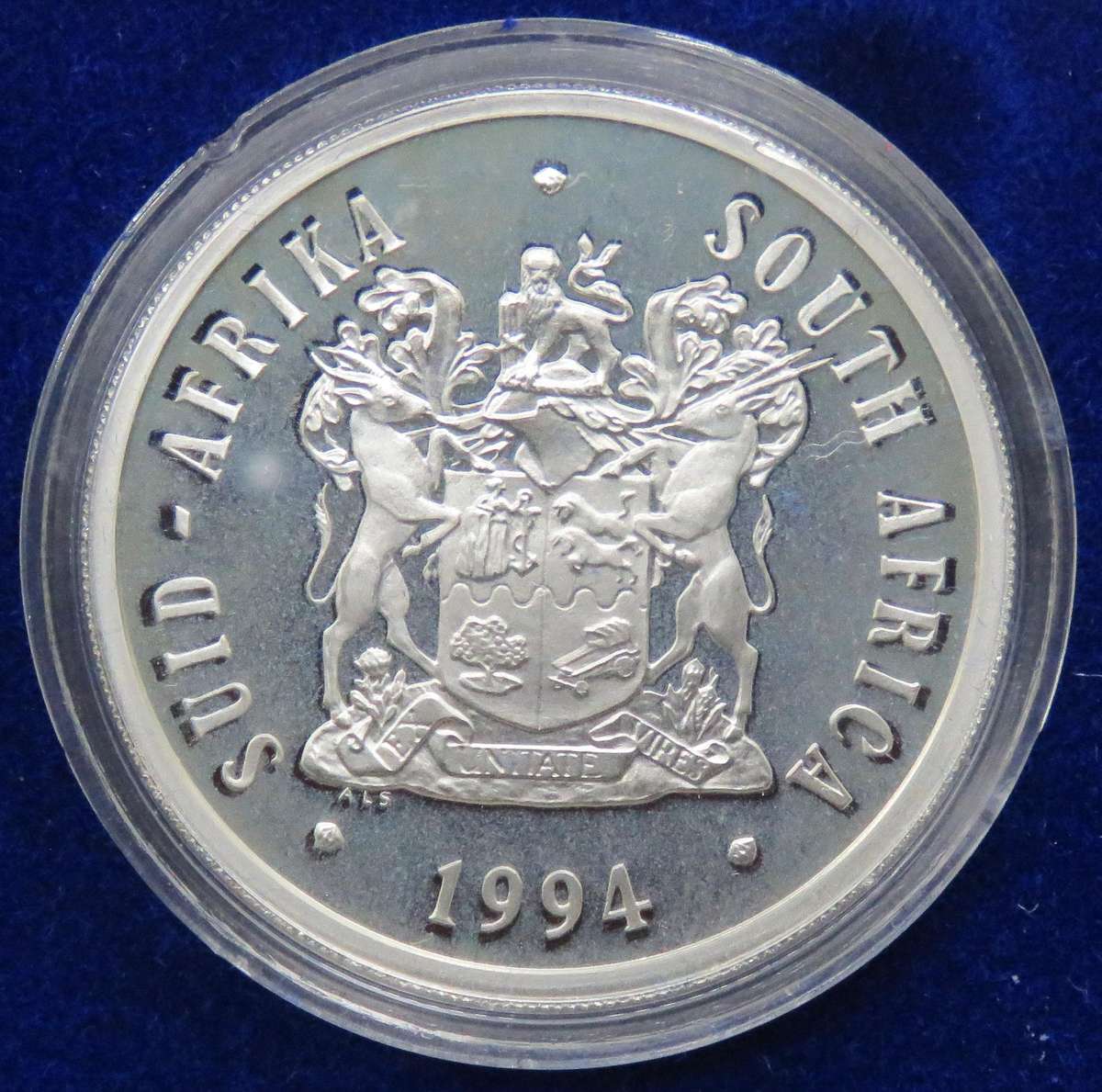 1994 Republic of South Africa Silver Proof R1 in SAM Box-3