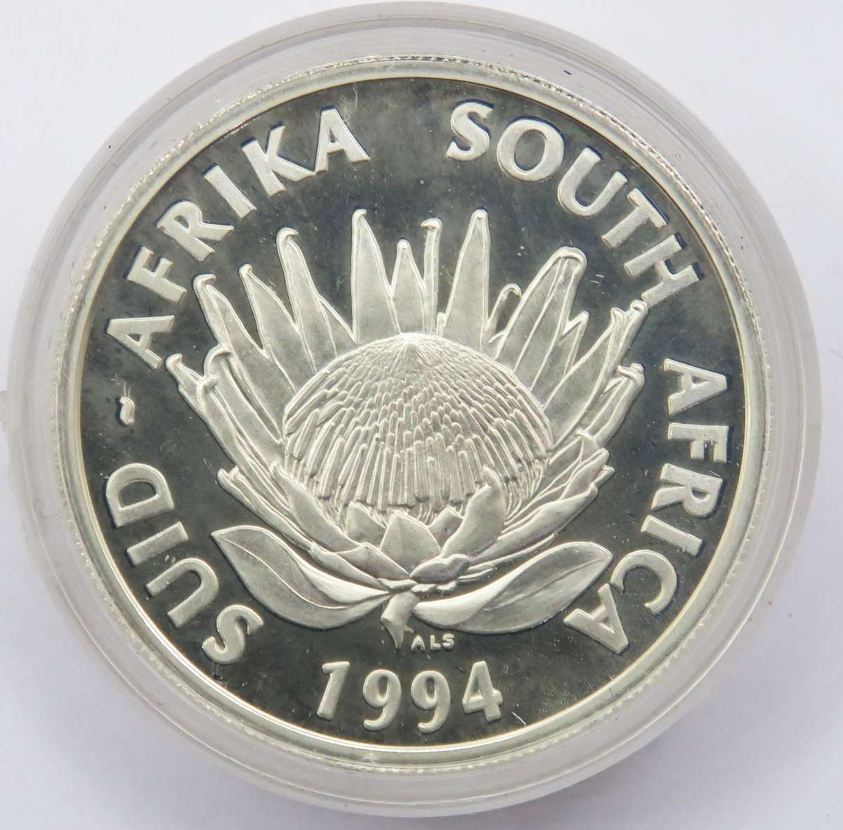 1994 Republic of South Africa Silver Proof R1 "Conservation" - Encapsulated in SAM Box