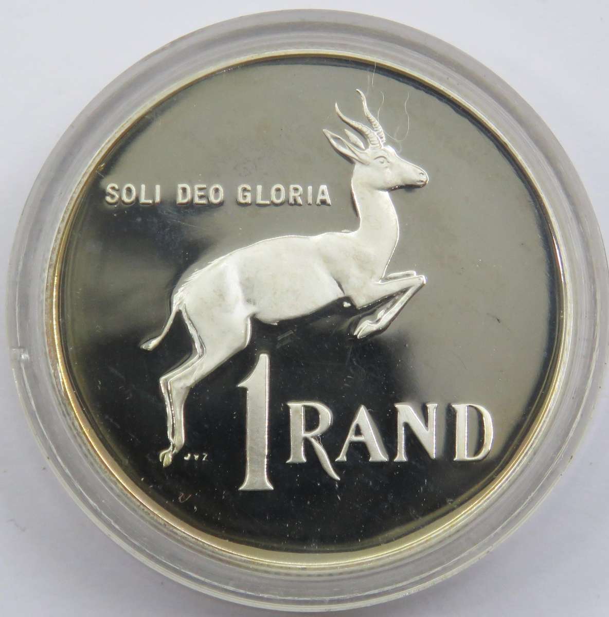 1990 Republic of South Africa Silver Proof R1 encapsulated as issued and in SAM Box6 Available