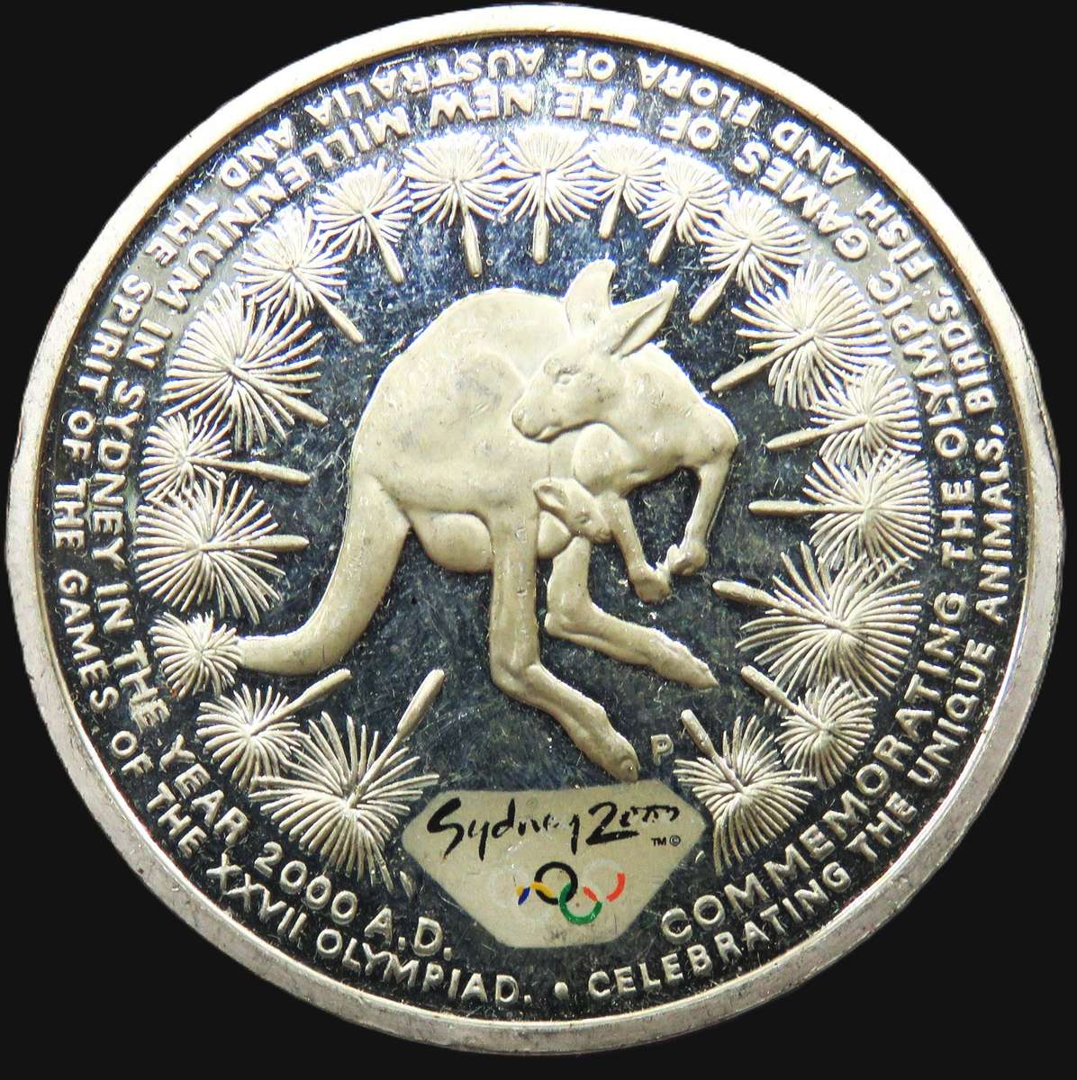 Australia  2000 Sydney Olympics 5 Dollars  PROOF 1 OUNCE 999 FINE SILVER