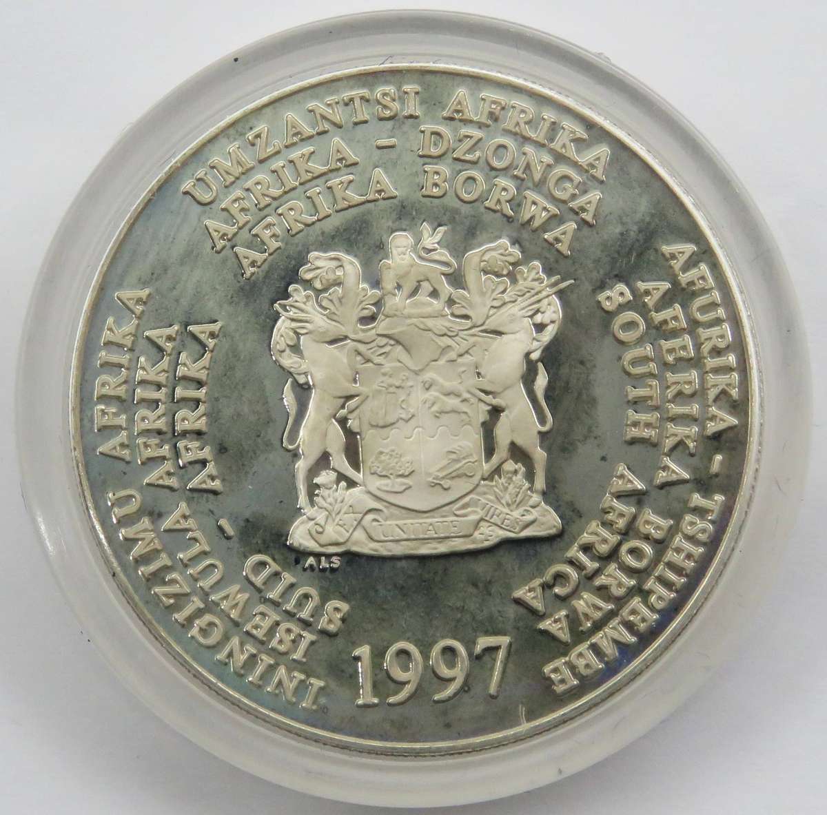 1997 Marine Series "SEA HORSE" Silver R2 Sterling 1 Ounce  proof as issued in SA Mint box with COA