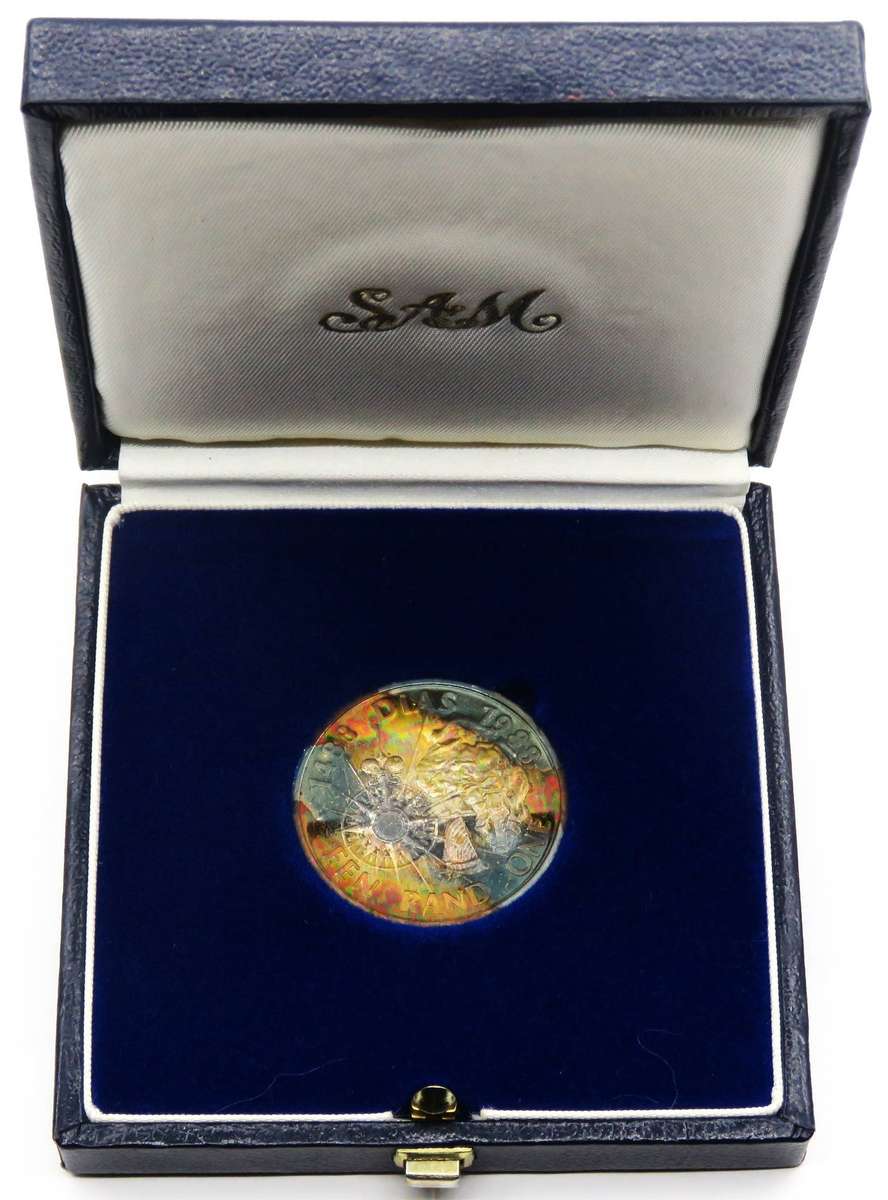 1988 Republic of South Africa "Dias" Proof R1  in SAM Box-Spectacular toning