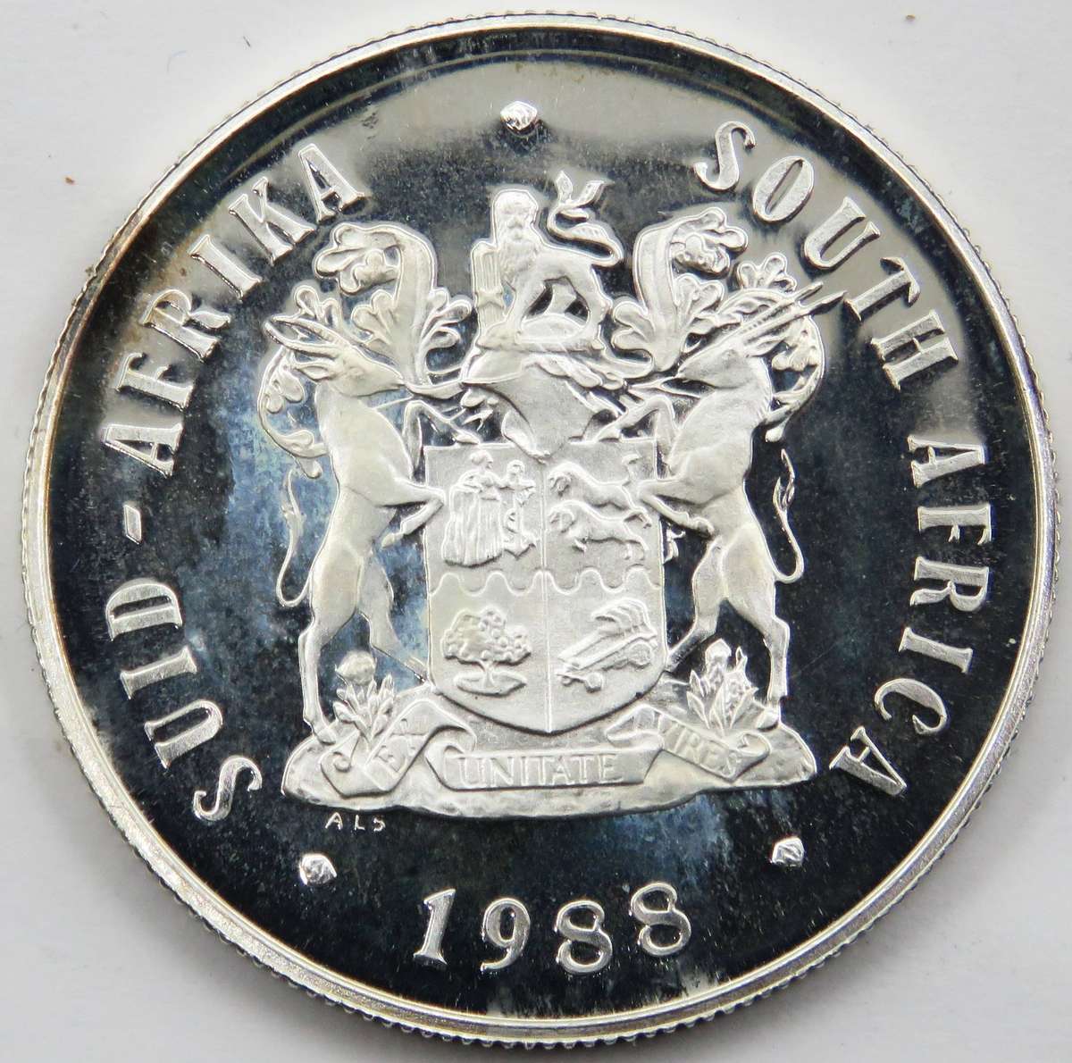 1988 Republic of South Africa "Dias" Proof R1  in SAM Box-Spectacular toning