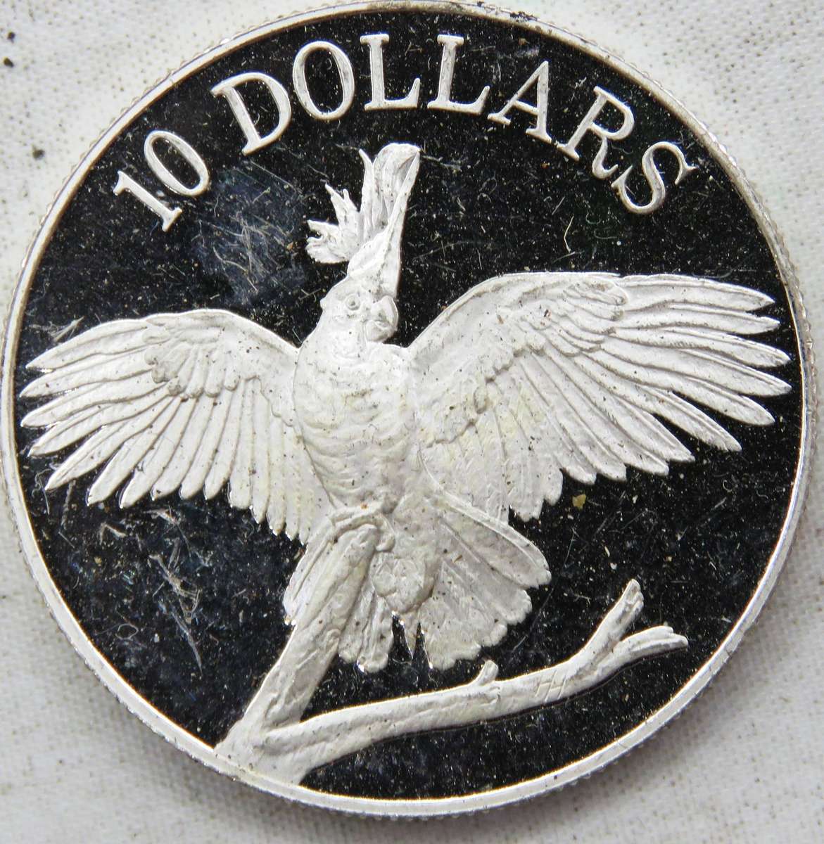 Australia Silver 925 10 Dollars Proof 1990-Sulpher-Crested Cockatoo"