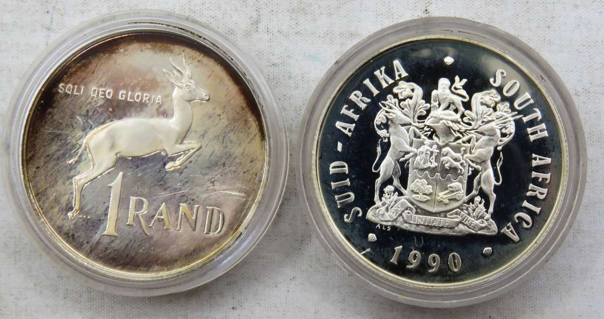 2x 1990  Silver Cameo Proof R1 -in sealed capsule as issued