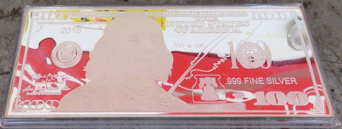 2016 USA $100 Silver 1 Ounce 999 Proof in Plastic box of issue +COA