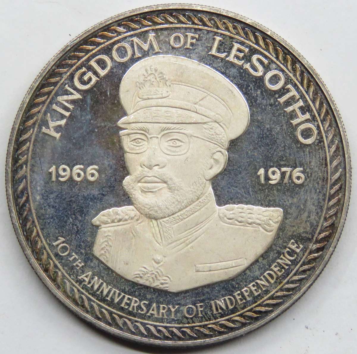 1976 Lesotho 10 Maloti Silver 925 Proof-Low mintage of 2100