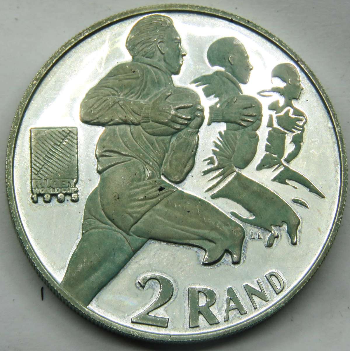 1995 1 Ounce Sterling Silver Proof  R2  RUGBY-33.6 Grams 925 silver