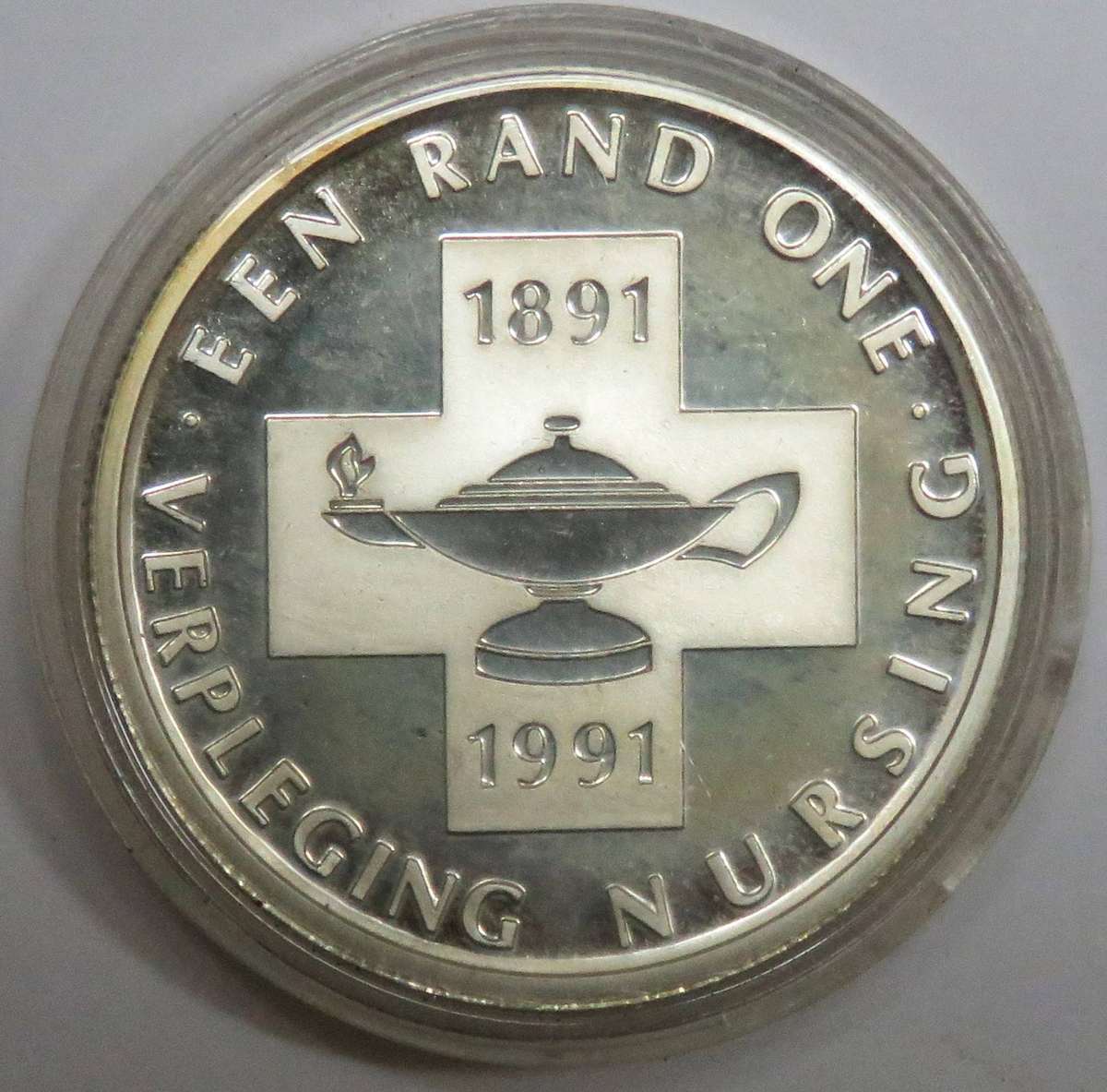 1991 Silver Proof 1 Rand NURSING in original capsule -in perfect condition as as issued