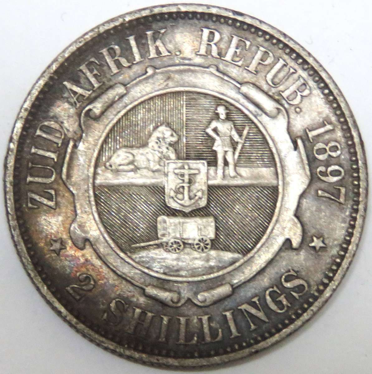 1897 ZAR 2   Shillings Superb About Uncirculated (AU55) example