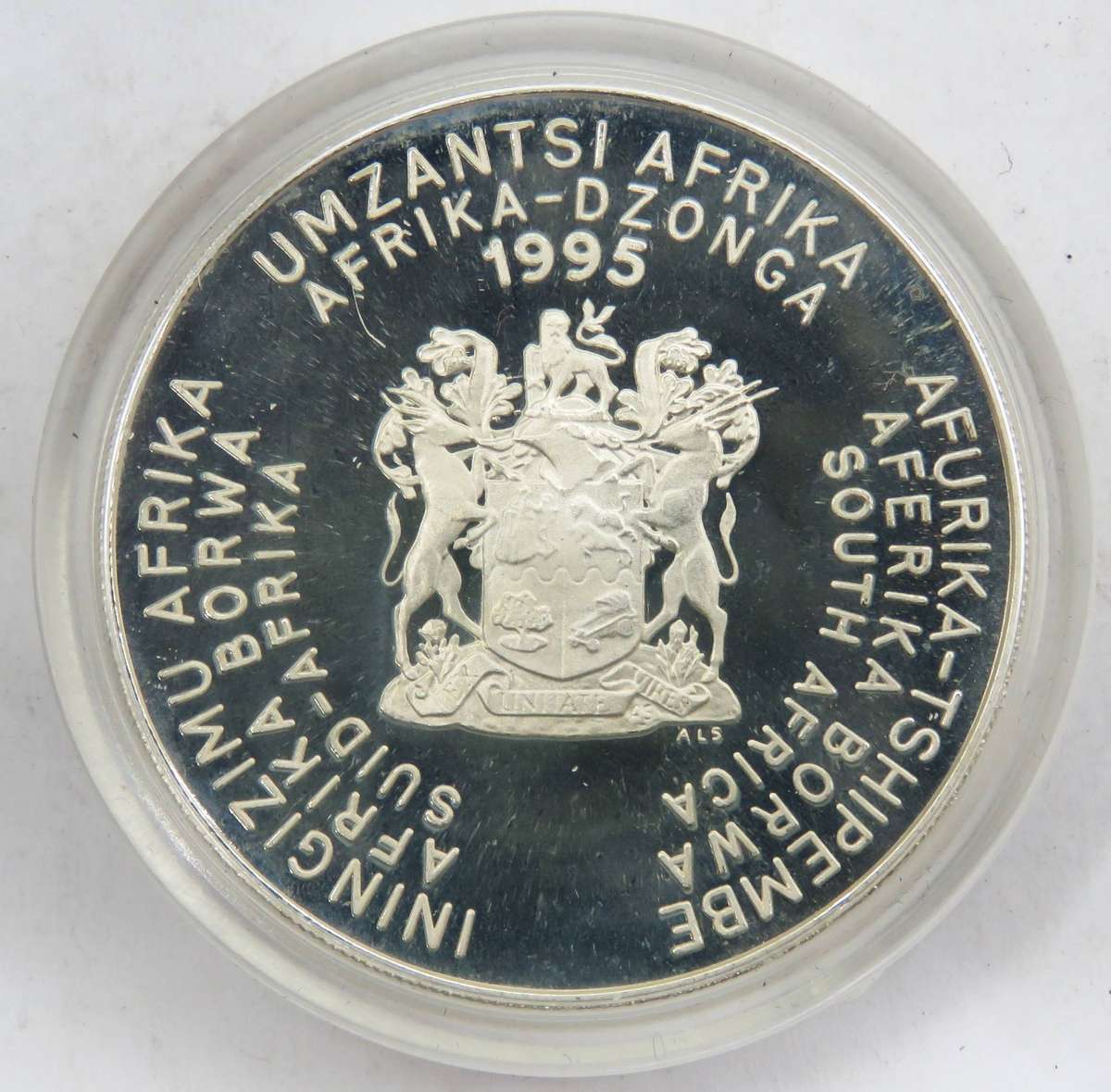 1995 1 Ounce  Silver Proof  R2 RUGBY in SAM BOX with COA-33.62 Grams 925 silver